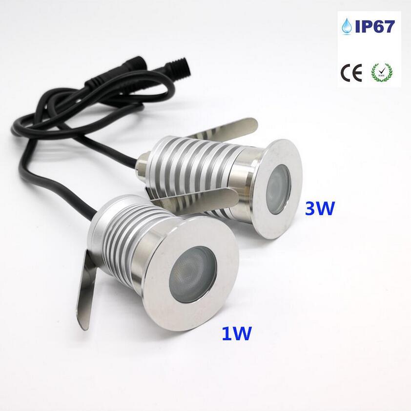 12v 24v ip67 1w 3w led inbouw vloerlamp voor buiten, waterdicht, tuinverlichting onder de grond, led lamp