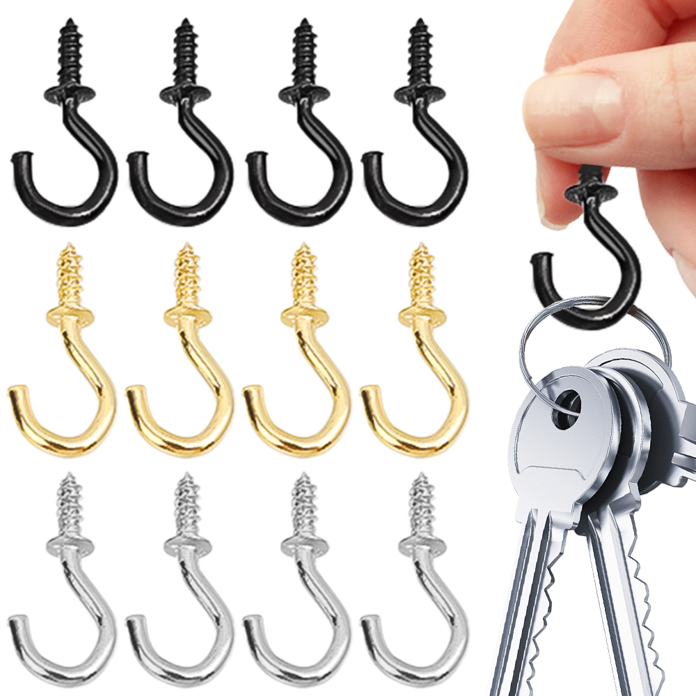 Screw Hooks Cup Hook Shouldered Screw Hanging Heavy Duty Cup Extend A Holders Wood Securing Light Home Storage Racks