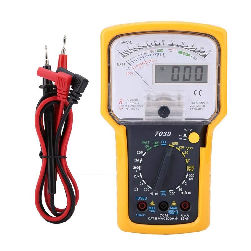 KT7030 Ac/Dc Analoge Multimeter Tester, Digitale Analoge Multimeter Tester Dubbele Display Voltage Weerstand Pointer Multimeter Tes