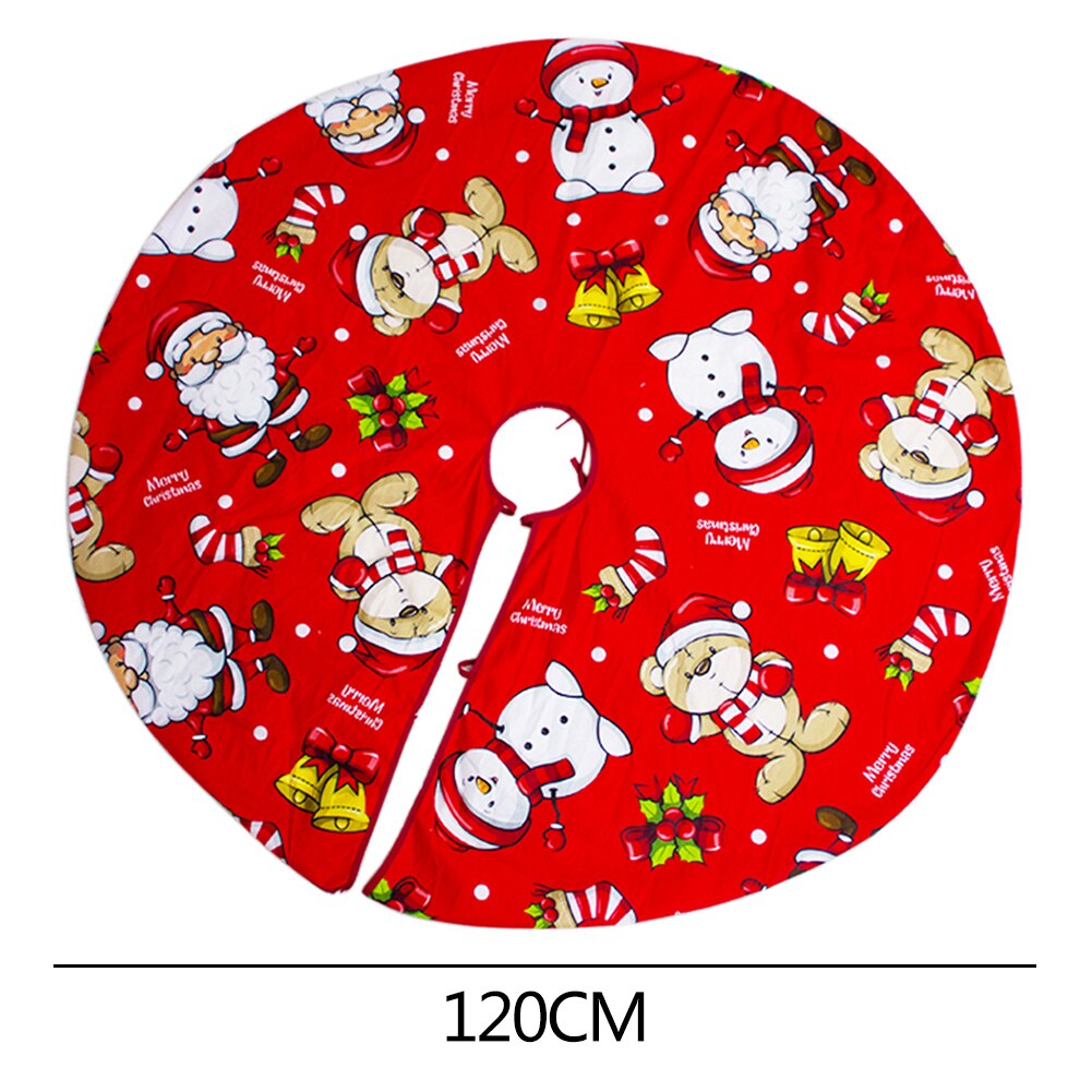 120/122cm juletræ nederdel snefnug plaid mønster træ forklæde rundt tæppe xmas gulv matornaments base hjem fest dekoration: Oliven