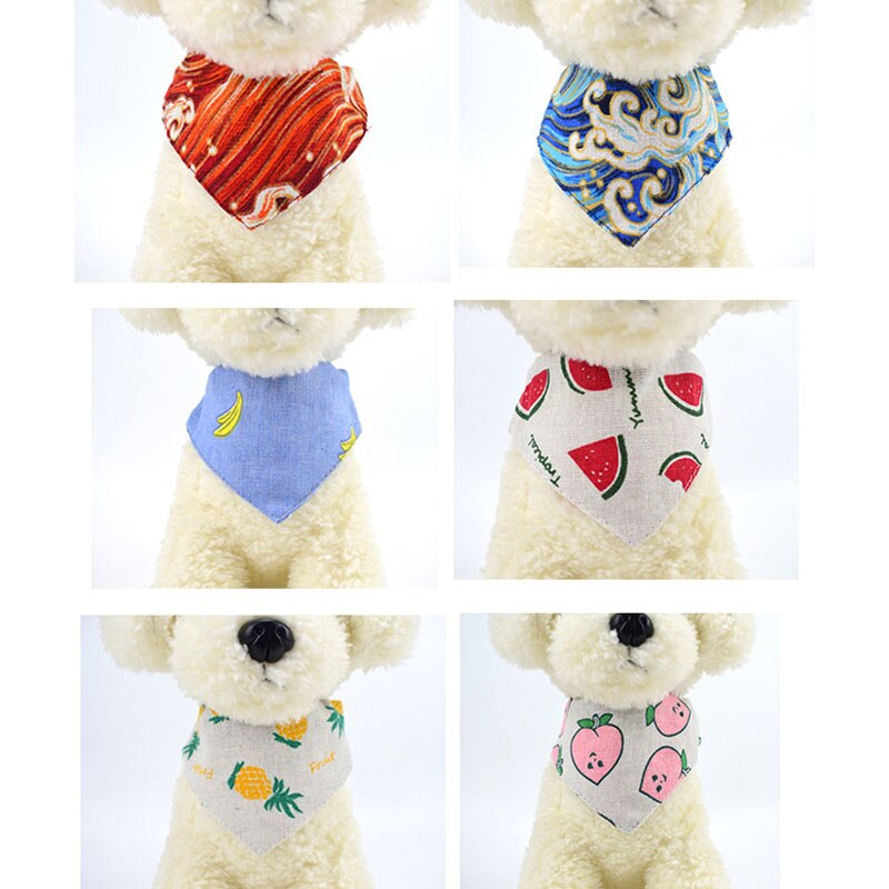 Obst Gedruckt Katze Schal Dreieckige Schals Haustier Bandana Zubehör Nette Hund Kragen Bandana Einstellbare Hund Halstuch Lätzchen Kragen