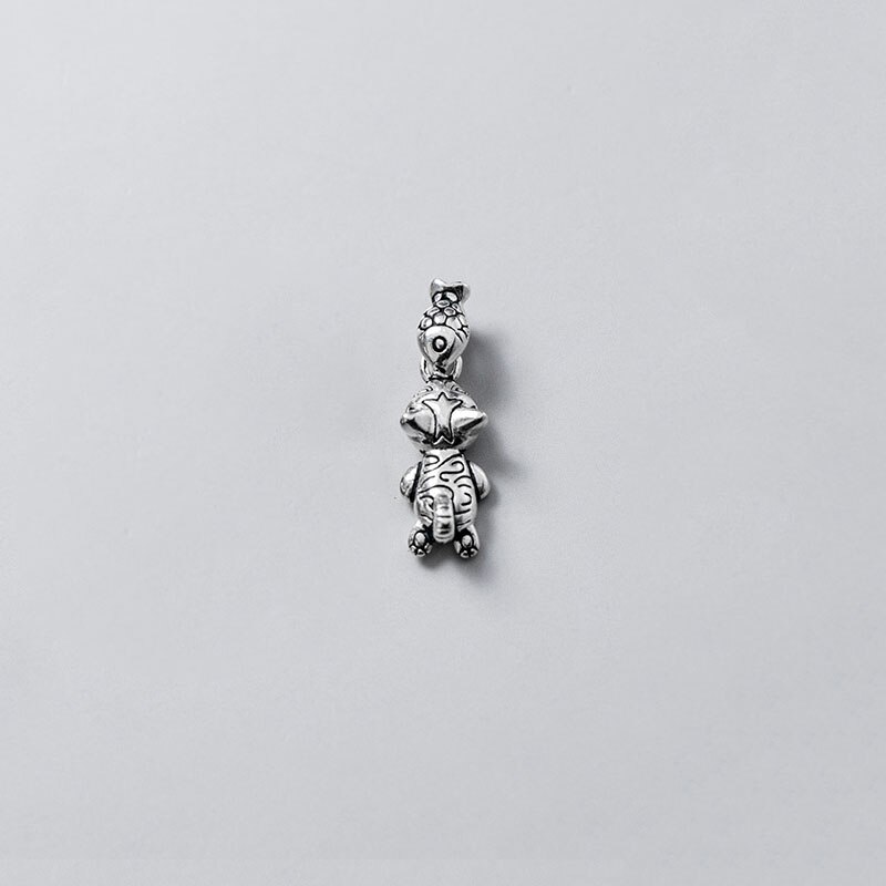 Meetsoft Classic 925 Sterling Zilveren Kat Eten Vis Bengelen Charmes Diy Handgemaakte Sieraden Voorkomen Allergie Kind Accessoires: Default Title