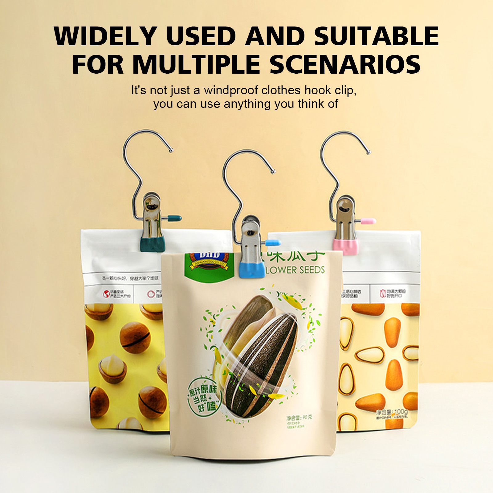 Pinzas para ropa de acero inoxidable, pinzas para ropa de lavandería con gancho, Clip para colgar ropa portátil, colgador organizador de ropa, 10 Uds.