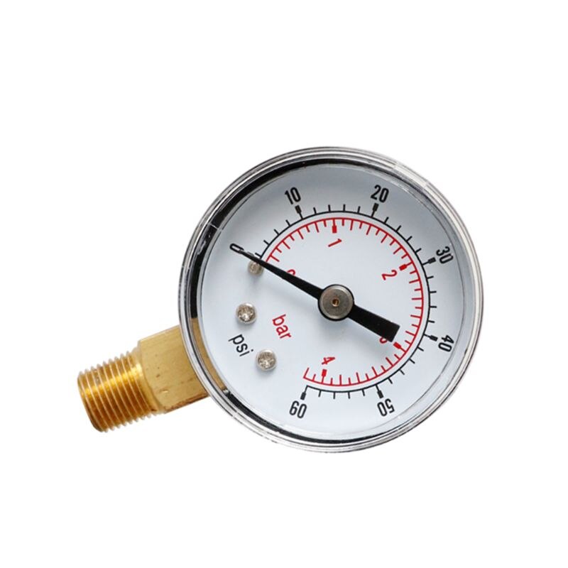 Manometer 40mm wijzerplaat 1/8\ " bspt verticaal 15,30,60.100,160 200, 300 psi & bar