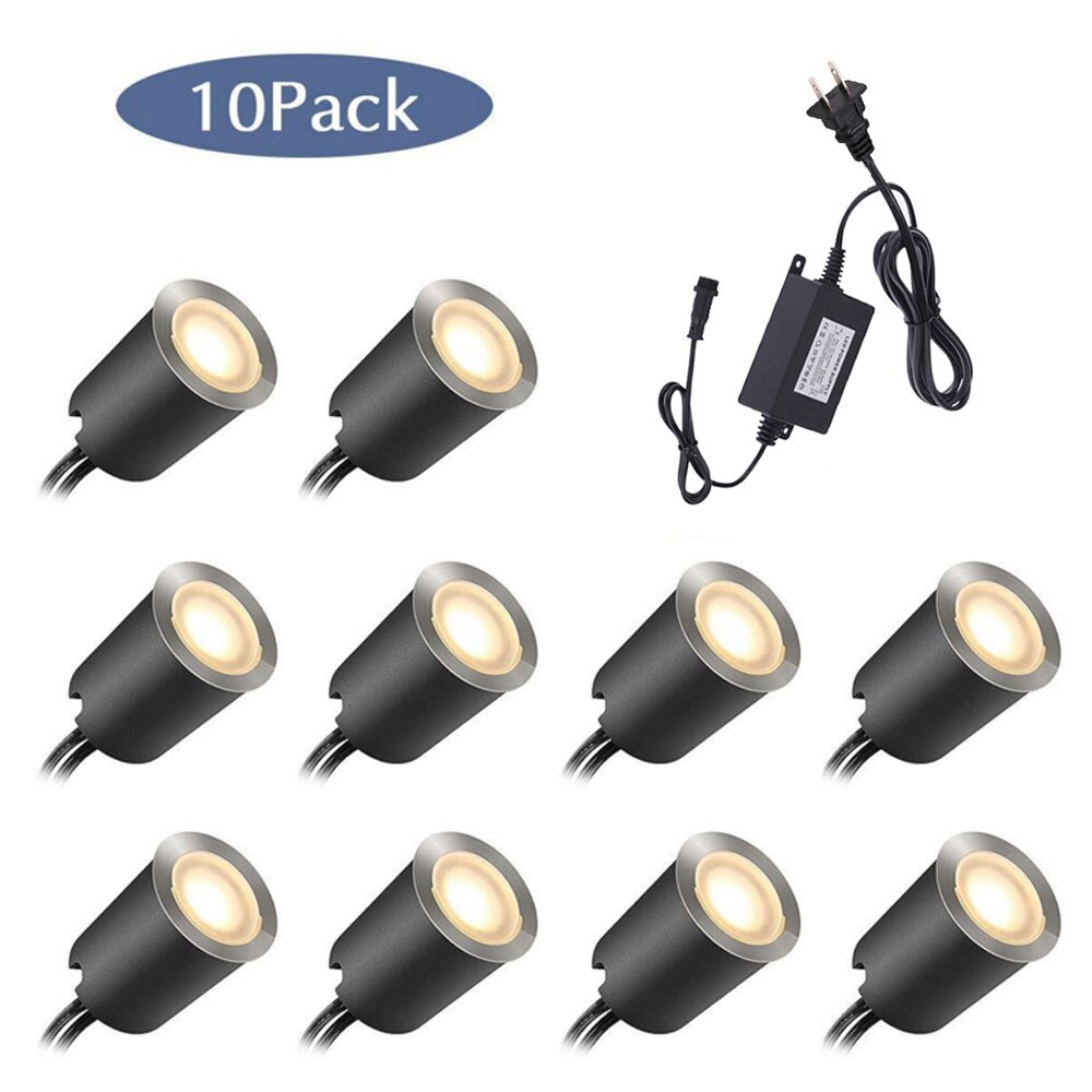 12V LED Deck Licht Wasserdichte IP67 Unterirdischen Lampe 32mm 0,6 W/stück Landschaft Garten Einbau LED Deck beleuchtung Treppen Scheinwerfer: 10Stck uns / natürlich Weiß
