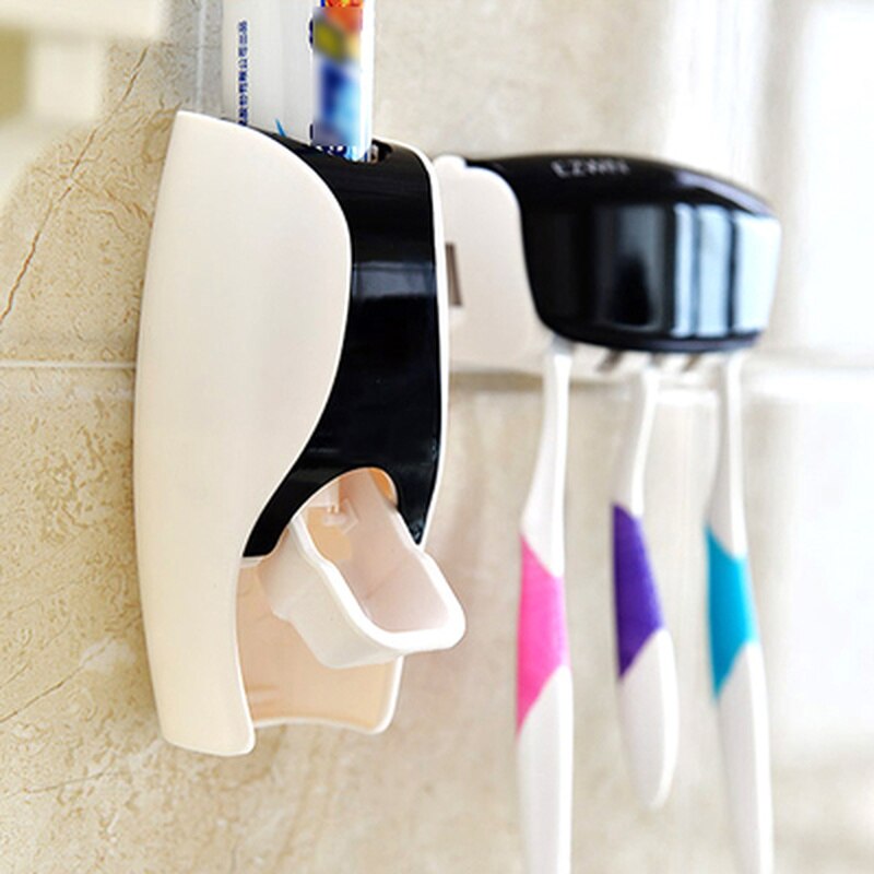 Automatische Tandpasta Tandenborstelhouder Badkamer Accessoires Wall Mount Organizer Rack Bad Gadgets Squeezer Kit Set