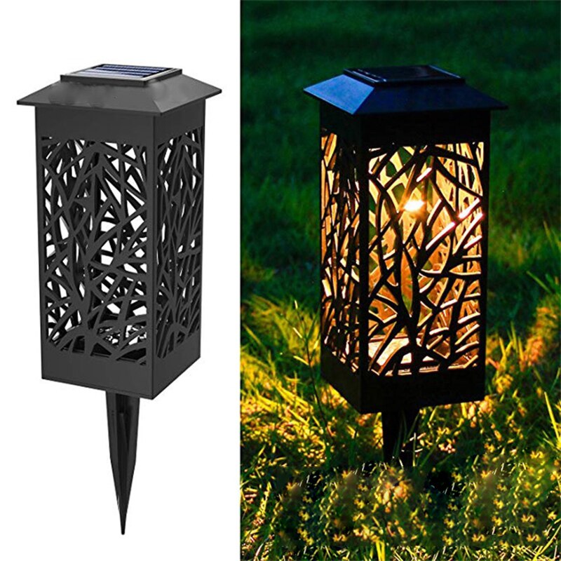 2 pakke solplen lys hage hul plen lampe utendørs hage lys sti lys vanntett ledet sol dekorasjon lys