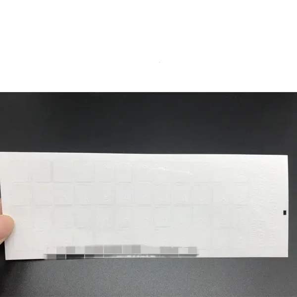 Adesivi per tastiera russa trasparente Alfabeto linguistico Etichetta bianca nera per computer PC Protezione antipolvere Accessori per computer portatile: bianca