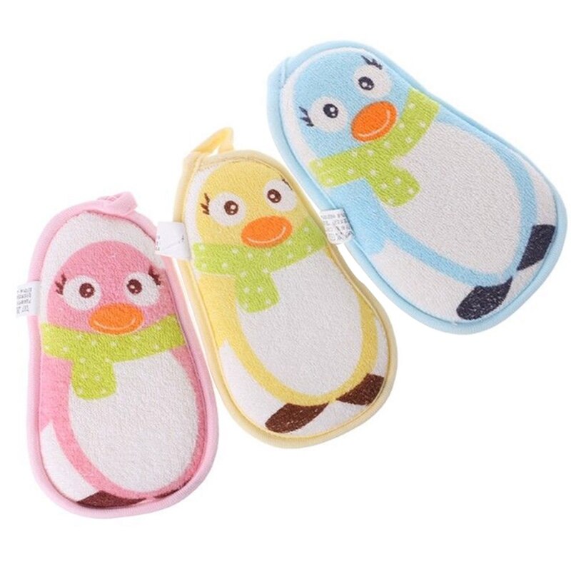 Cute Little Penguin Bath Brush For Baby Infant Shower Faucet Bath Brushes Sponge Rubbing Body Wash Shower Brushes Bath Tools