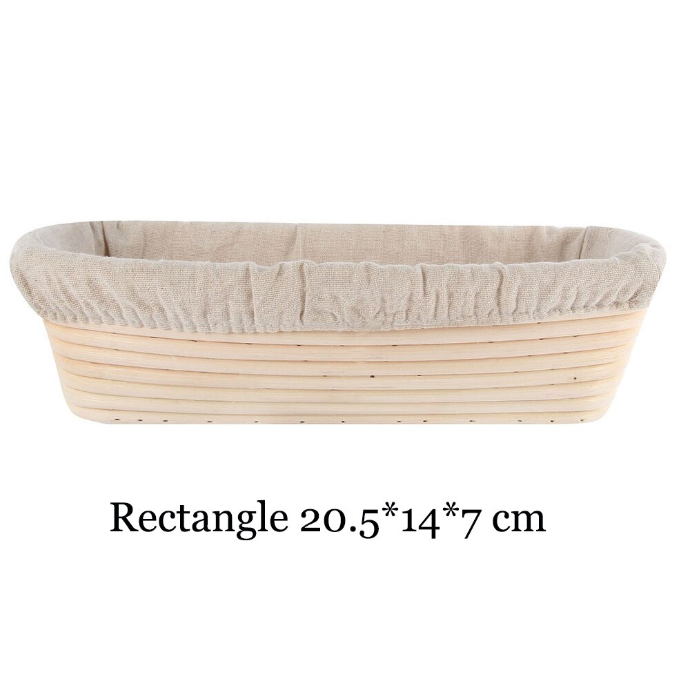 Rattan Bread Proofing Basket Natural Oval Rattan Wicker Dough Fermentation Sourdough Banneton Bread Basket: rectangle20.5X14X7