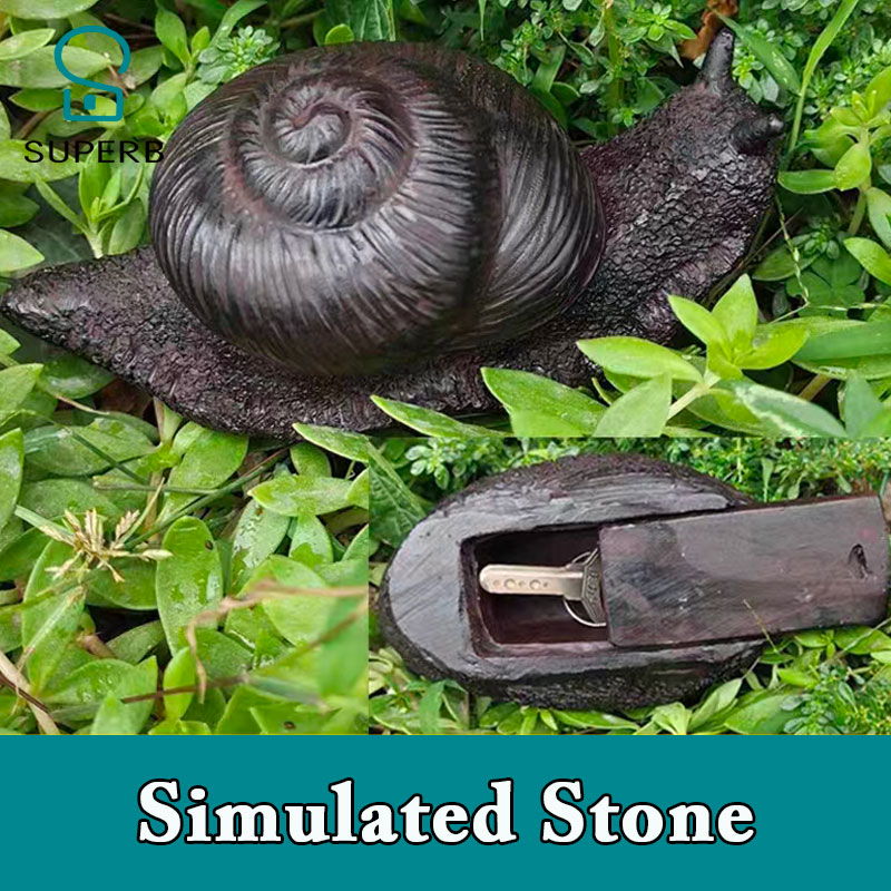 Superb escape room props simulated stone snail frog to hide object Key Box Outdoor Garden Secret Key Hidden Storage Box jxkj1987: Yellow