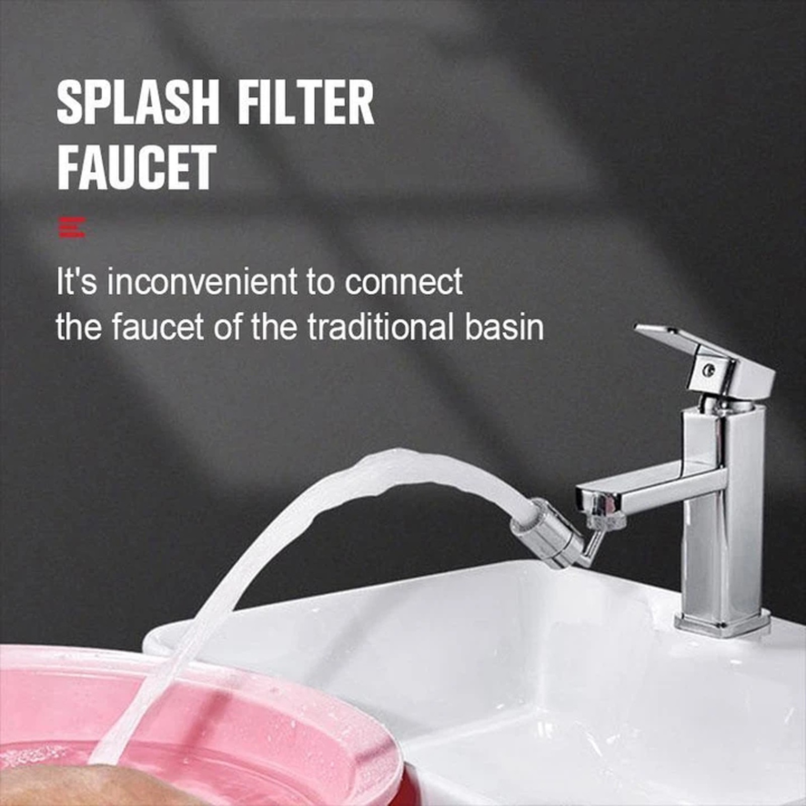 Innovative Universal Splash Filter Faucet Rotate Water Outlet 720° Bathroom Basin Lengthen Extender Kitchen Accessories QE