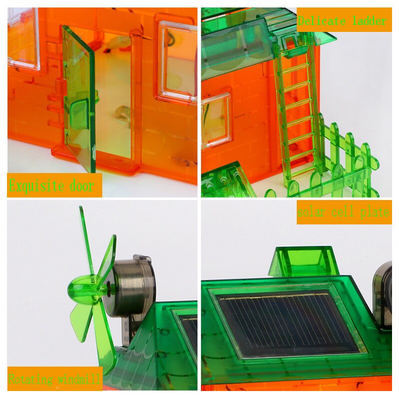 Solar Cell Plate Windmill Room Powered Solar Toy luminous Music Box DIY developmental toys Metal Plastic Christmas Gfit foy kid