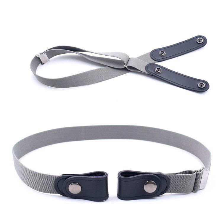 Curea elastica fara catarame femei pentru blugi fara catarama, sansths centura confortabila invizibila fara umflatura fara batai de cap: Gri
