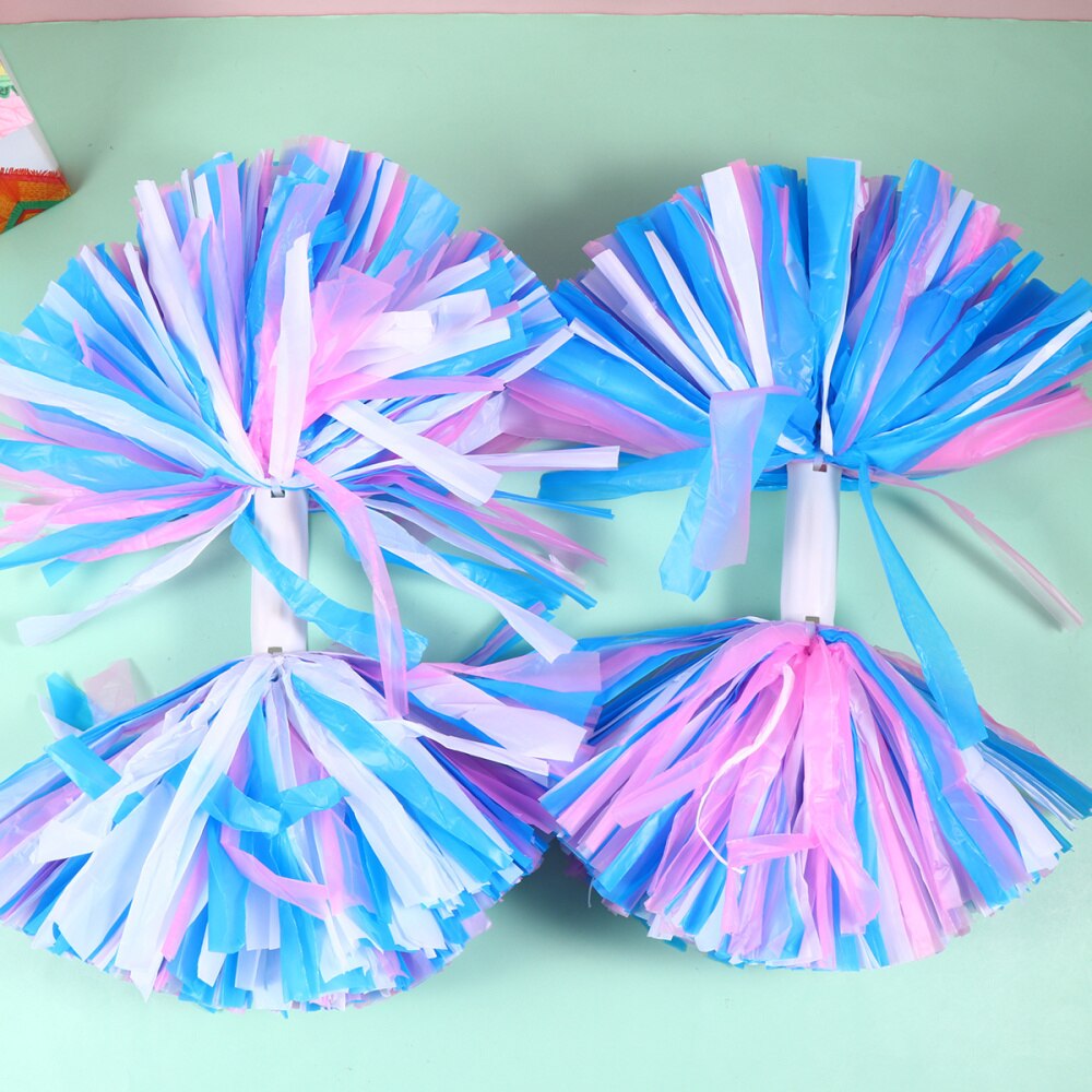 1 Pair Cheering Poms Cheerleader Supplies Sport Cheerleader Pom Poms for Competitive Race Performance (Blue and White a: Blue White Red