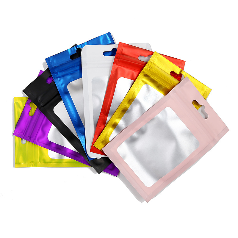 20-50 Stuks Matte Zip Lock Plastic Zak Aluminiumfolie Hologram Voedsel Pouch Kleine Waterdichte Rits Hersluitbare zakjes Geschenkverpakkingen