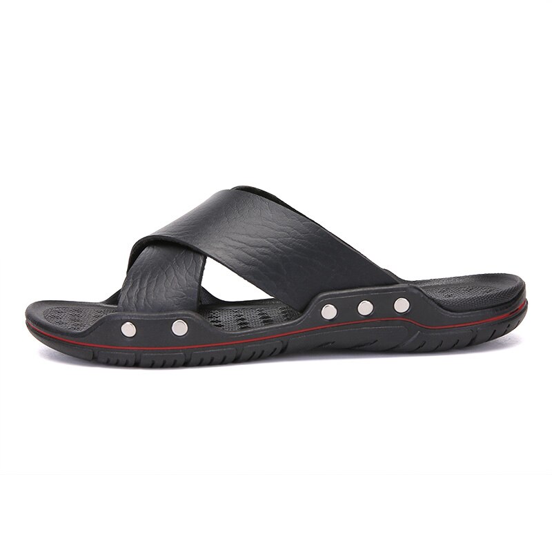 2021 nuovi sandali da uomo estivi scarpe in pelle scarpe infradito ciabatte da spiaggia due fibbie giardino esterno Chinelo maschile