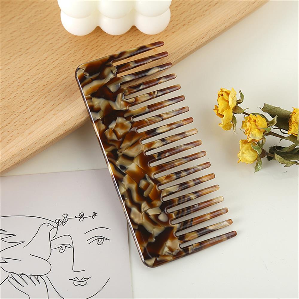 Peines de pelo de dientes anchos de acetato de estilo coreano, peine de pelo para mujeres y niñas, peine de peinado de peluquería ondulado y rizado grueso