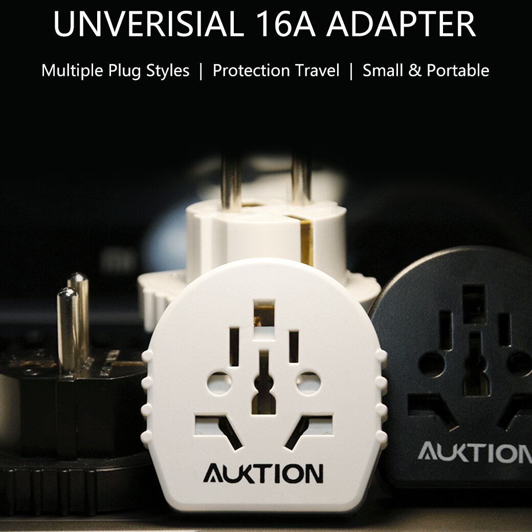 2025 Upgrade Versie Auktion 16A 250 V EU Converter Universele EU Plug AU US UK CN Naar EU Adapter Europese reizen Adapter Socket