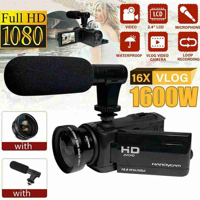 1080P Hd 16x Zoom Digitale Camcorder Video Camera Dv Recorder Camera Microfoon Externe J3H7