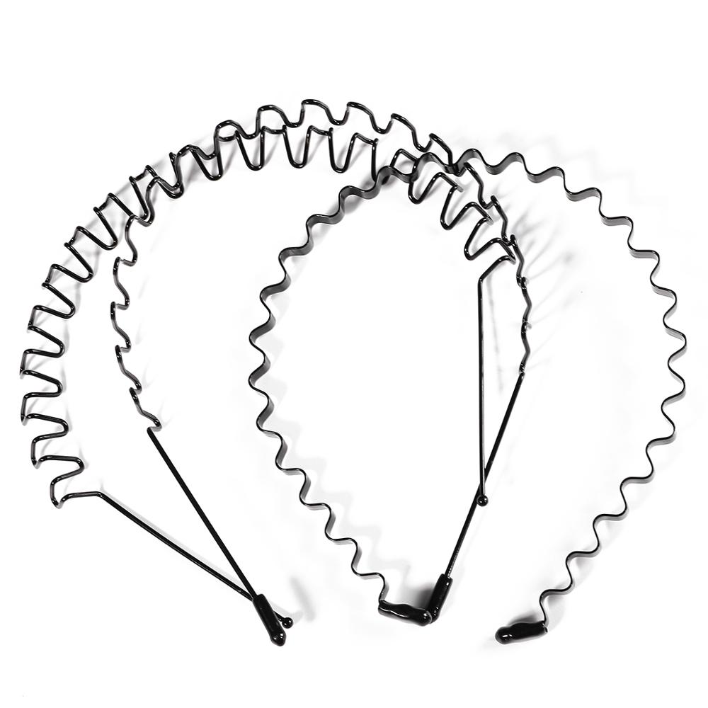 Simple Unisex Hair Band Headband Black Metal Waved Style For Unisex Invisible Sports Hair Card Hair Accessories