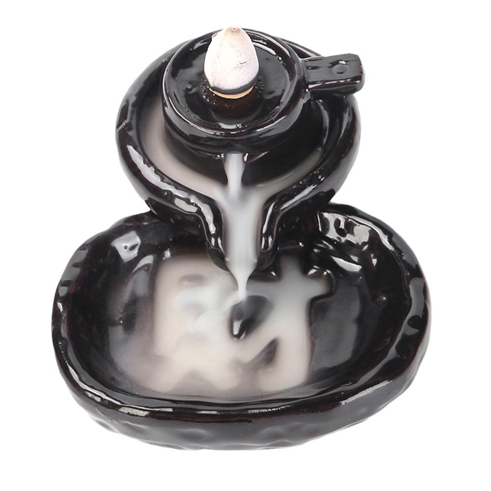 1pc criativo cachoeira queimador de incenso suporte de incenso cerâmica artesanal backflow queimador de incenso decoração cones