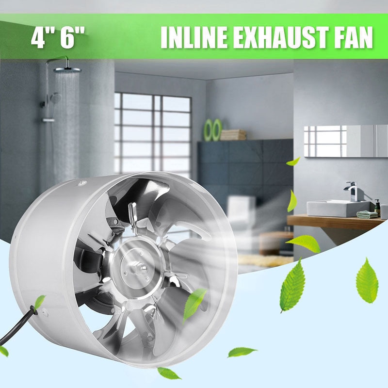 Ventilador de conducto en línea de 4 pulgadas/6 pulgadas, Booster de escape, Ventilación de enfriamiento de aire, cuchillas metálicas 889