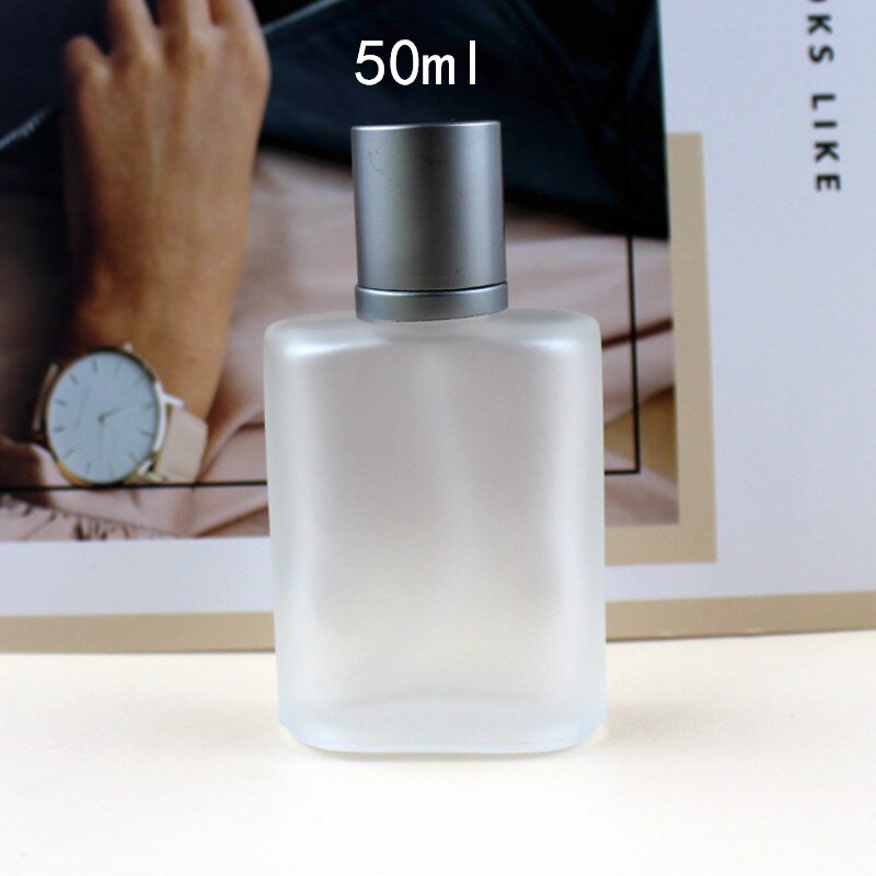 30ml 50ml 100ml Clear Glass Spray Bottle Frosted Square Glass Perfume Bottle Cosmetic Packaging Bottle Vials: 50ml frosted
