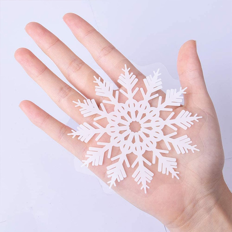 Christmas Snowflake Window Stickers Clings Decorations White Christmas Window Decals For Xmas Winter Christmas Decorations
