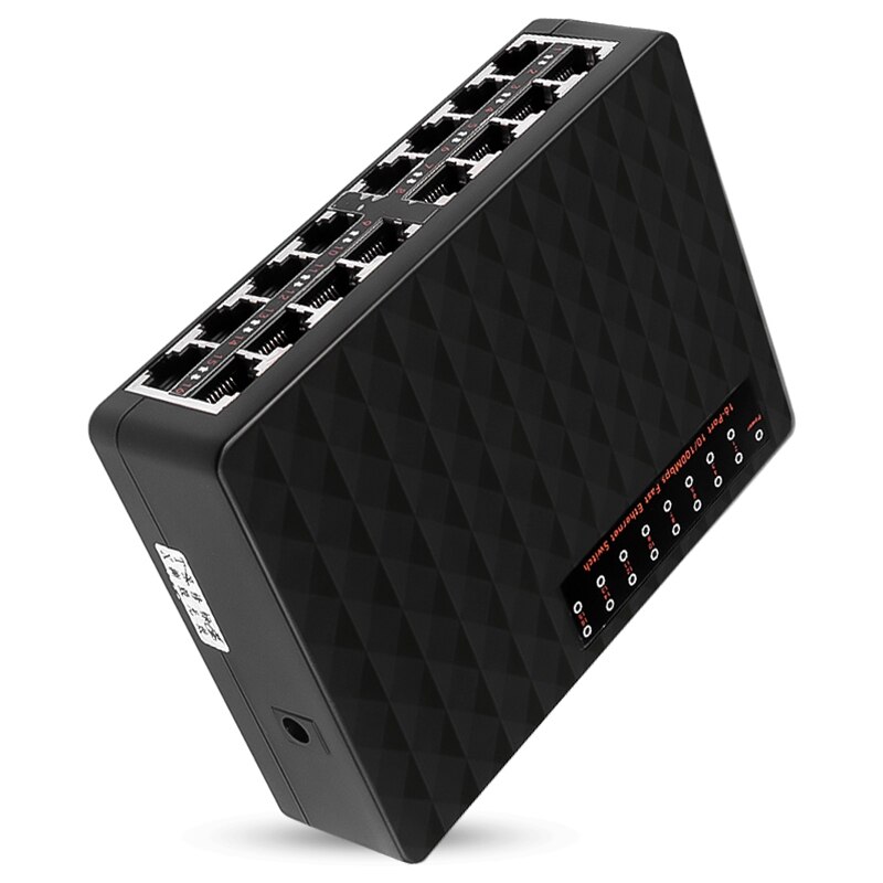 16 Ports 10/100Mbps Network Switch Fast Ethernet LAN RJ45 Vlan Hub Desktop PC Switcher EU Plug