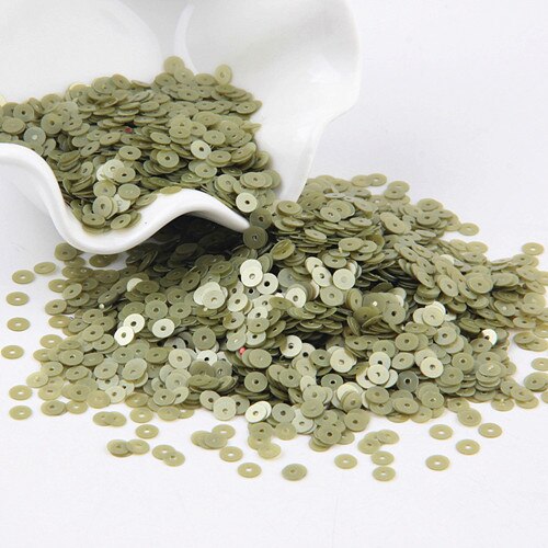 Paillette 4mm mat Sequin Pvc plat rond mat vernis Paillettes couture mariage artisanat femmes vêtements accessoires 20g: Matte army green