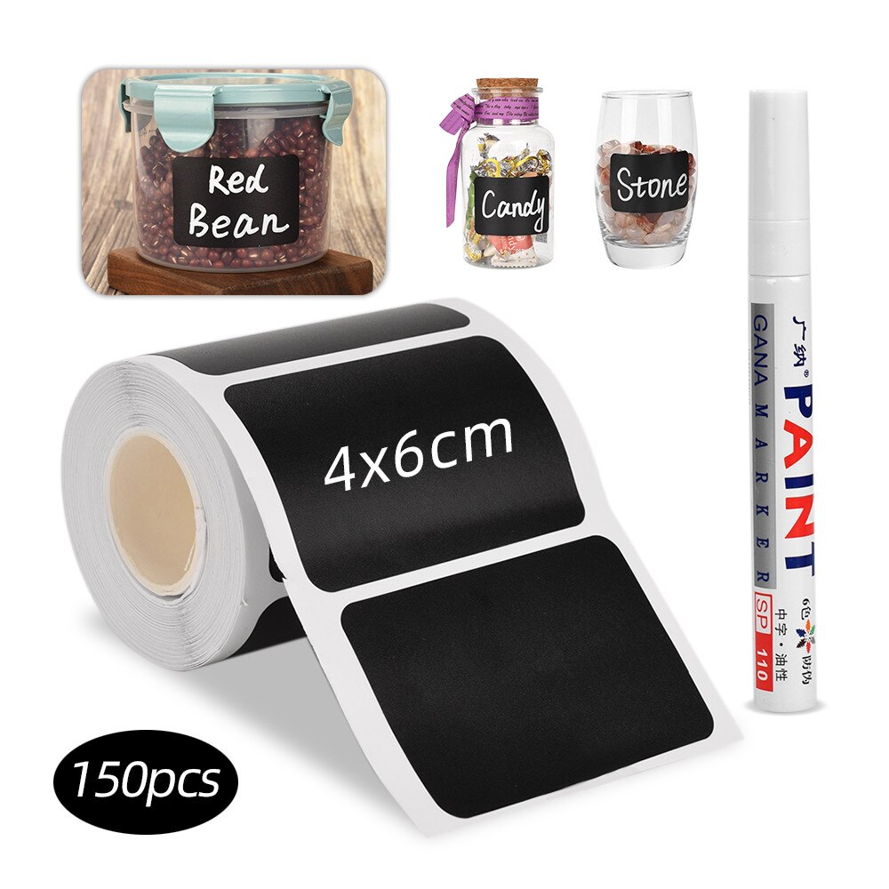 150pcs Kitchen Spice Label Stickers Jars Pantry Labels Storage Organizers Cans Removable Chalkboard Spice Jar Label Wall Sticker: HFEP0638
