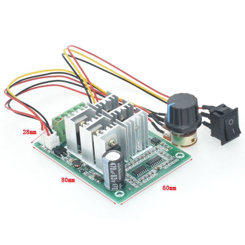 Controlador de Motor sin sensor BLDC trifásico sin escobillas BL01 150a Modulación de ventilador violento DC5V6V9V12V36V adelante y marcha atrás
