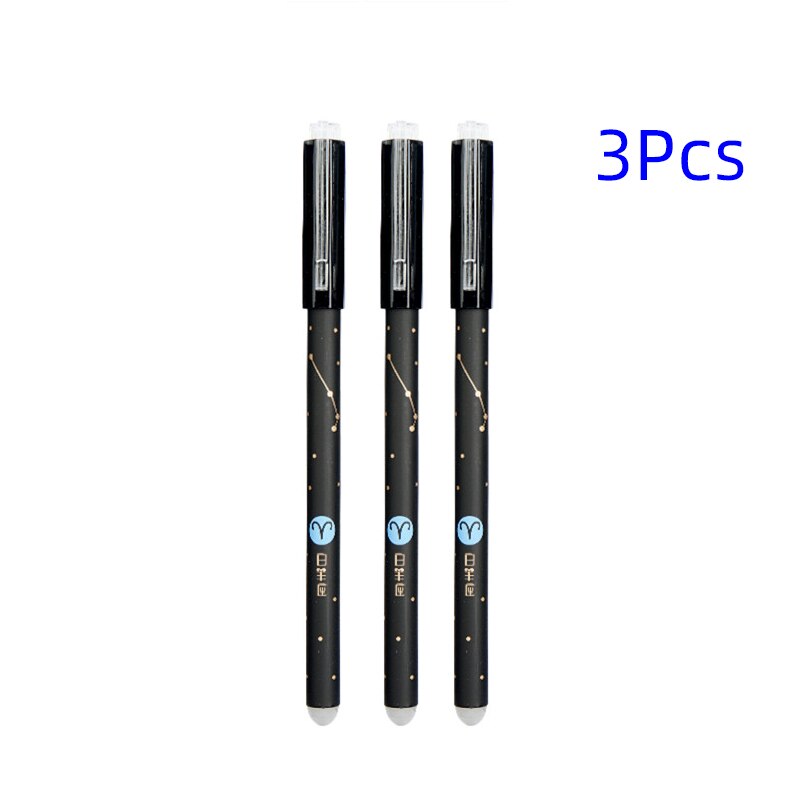 3Stck Löschbaren Stift, Neuheit 0,5mm sternenklar stift neutral Stifte für Schule Mädchen Schreiben Büro Liefert Schreibwaren: 3 Stck Aries