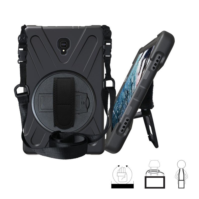 Kotelo samsung galaxy tab  s4: lle 10.5 t830 t835 sm-t830 sm-t835 lapsille lapsille turvallinen vastussuoja rannehihna funda: Musta