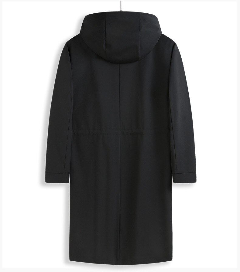 2022 Voorjaar Aankomst Lange Stijl Jas Heren Casual Trenchcoat, Casual Hoooded Jassen Mannen, size XL-8XL