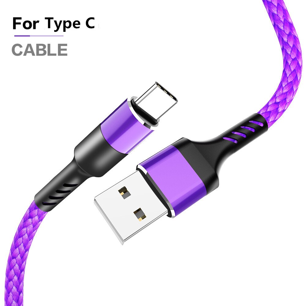 3a 1m cabo micro usb tipo c, cabo de carregamento rápido para samsung galaxy xiaomi redmi huawei p40 p30 carregador de celulares por usb pro: A