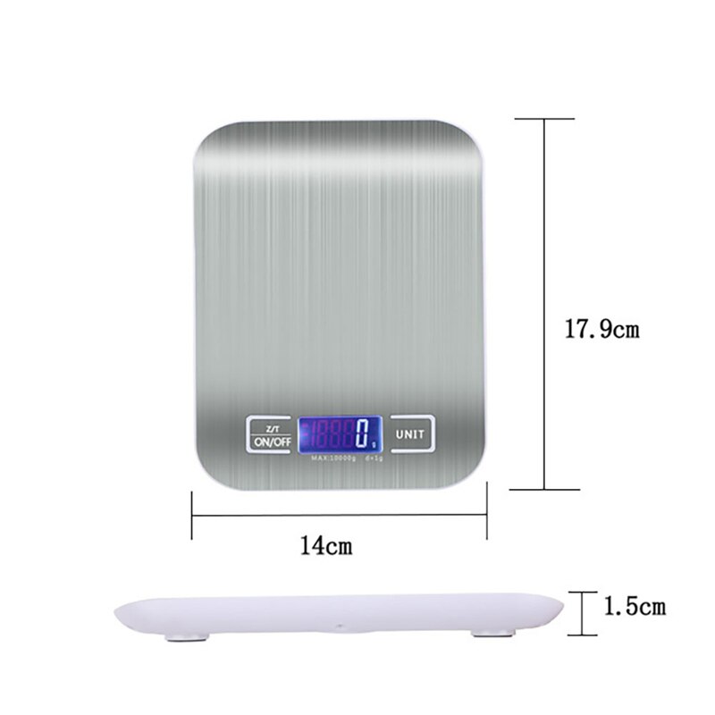Rvs Weegschaal Lcd Elektronische Weegschalen Accessoires 10Kg/5Kg Post Balance Digitale Huishouden Keuken Schaal