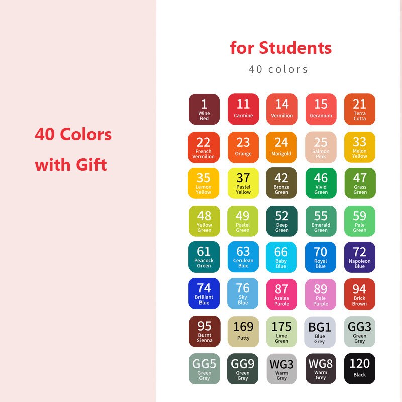 12/24/36/48/60 Colors Dual Tip Fine Liner Art Marker Pens Set Watercolor Drawing Painting Markers Pen Brush Schoo: 40 Color A