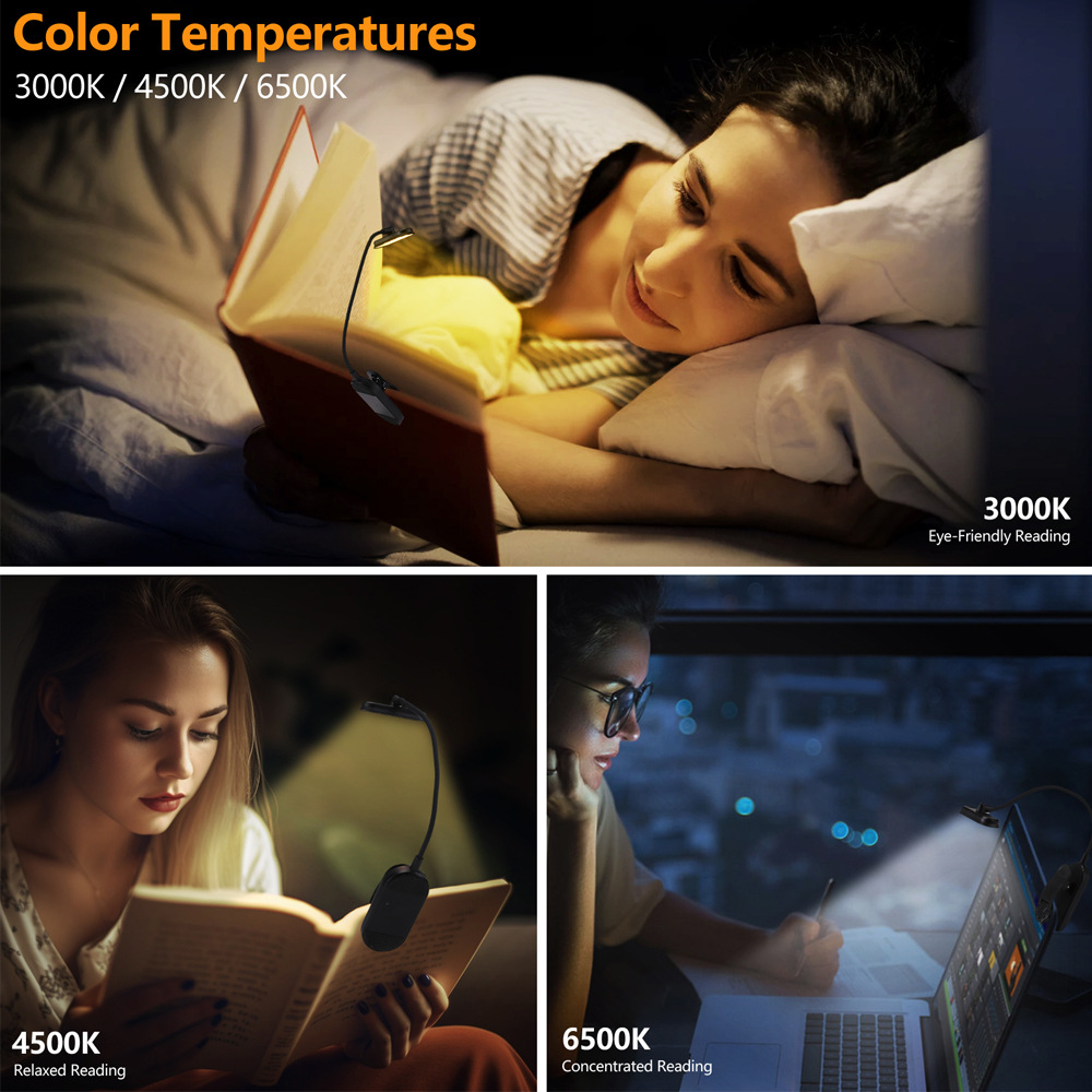 LED Clip op Mini Boeklamp USB Oplaadbare Leeslamp Boek Leeslamp Draagbare Leesboek Licht Slaapkamer Lezen Nachtlampje