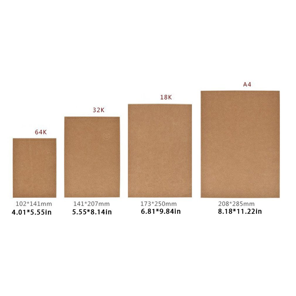 Pure Color Kraft Paper Sketchbook Schoolchildren Stationery Glue Up Draft Notebook Thick Notepad Sketchbook