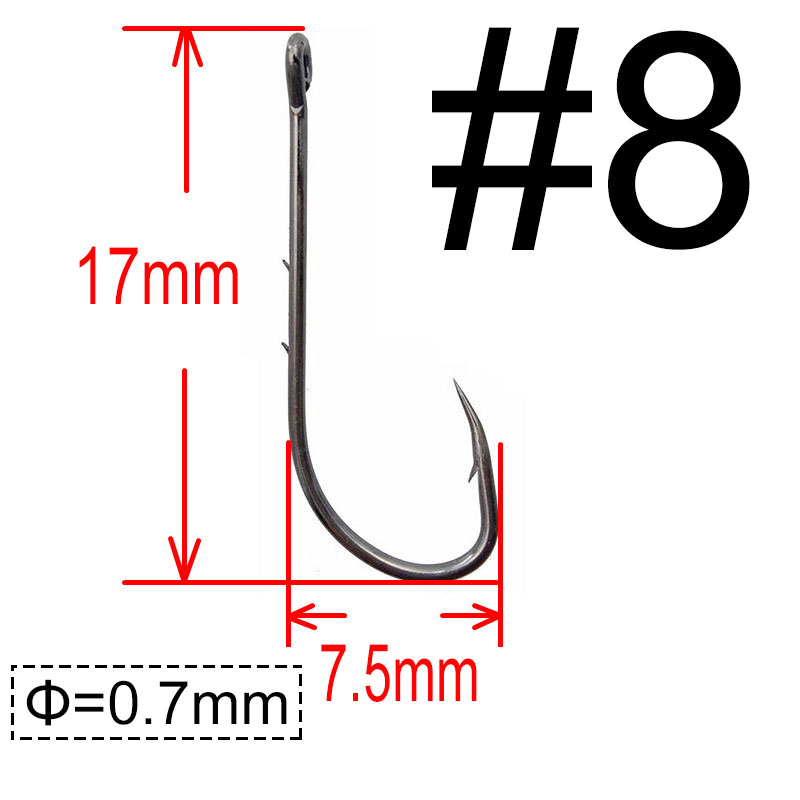 50 teile/schachtel Lange Schaft Angeln Haken Baitholder Angelhaken Karpfen Angeln Haken Jig Stacheldraht hoch Kohlenstoff stahl versetzt Schmale Köder Haken: Gelb