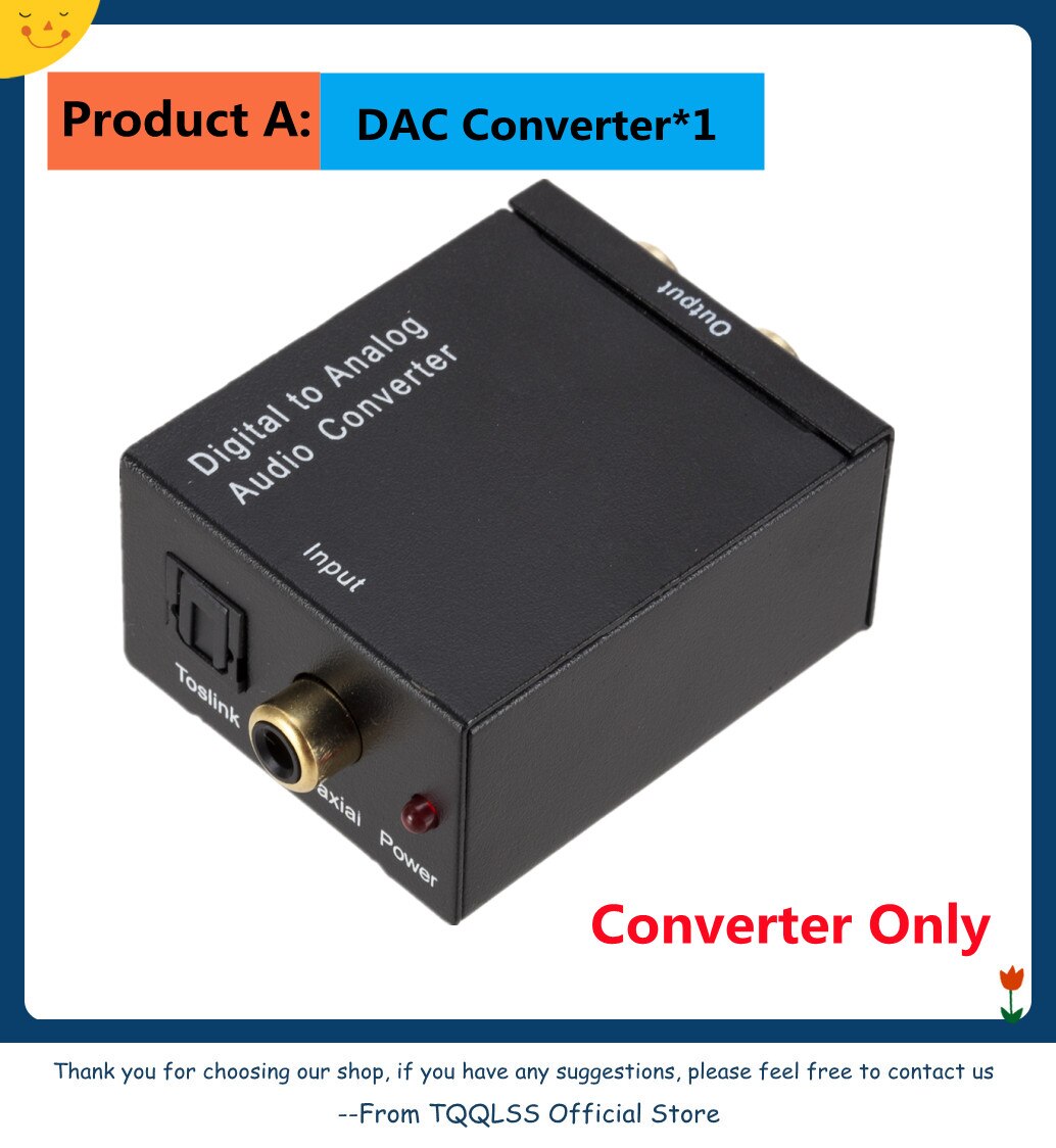 Dac Digitaal Naar Analoog Audio Converter Optical Fiber Toslink Coaxiale Signaal Naar Rca R/L Audio Decoder Spdif Atv dac Converter: Converter