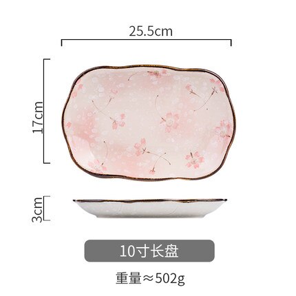 Kirsebærblomster i japansk stil håndmalet service fad tallerken ramen skål salat tallerken køkkenudstyr: Jeg