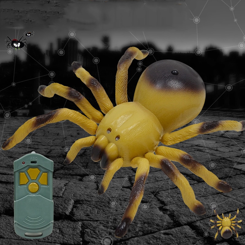 Infrared Remote Control Crawling Spider Toy Electric Walking Simulation Spider Spoof Electric Two-Way Remote Control Spider Toy