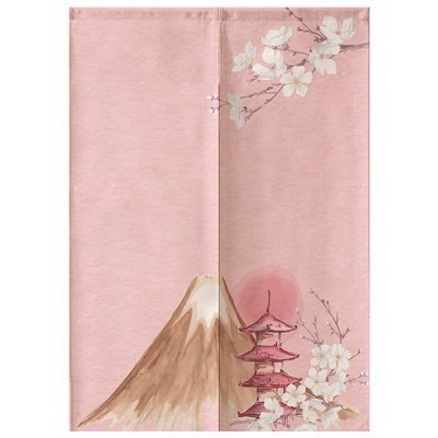 Japanilainen kirsikankukka suuri aalto ovi verho koriste verho koti makuuhuone keittiö kylpyhuone puoliverho feng shui verho: 06 / 85 x 150cm