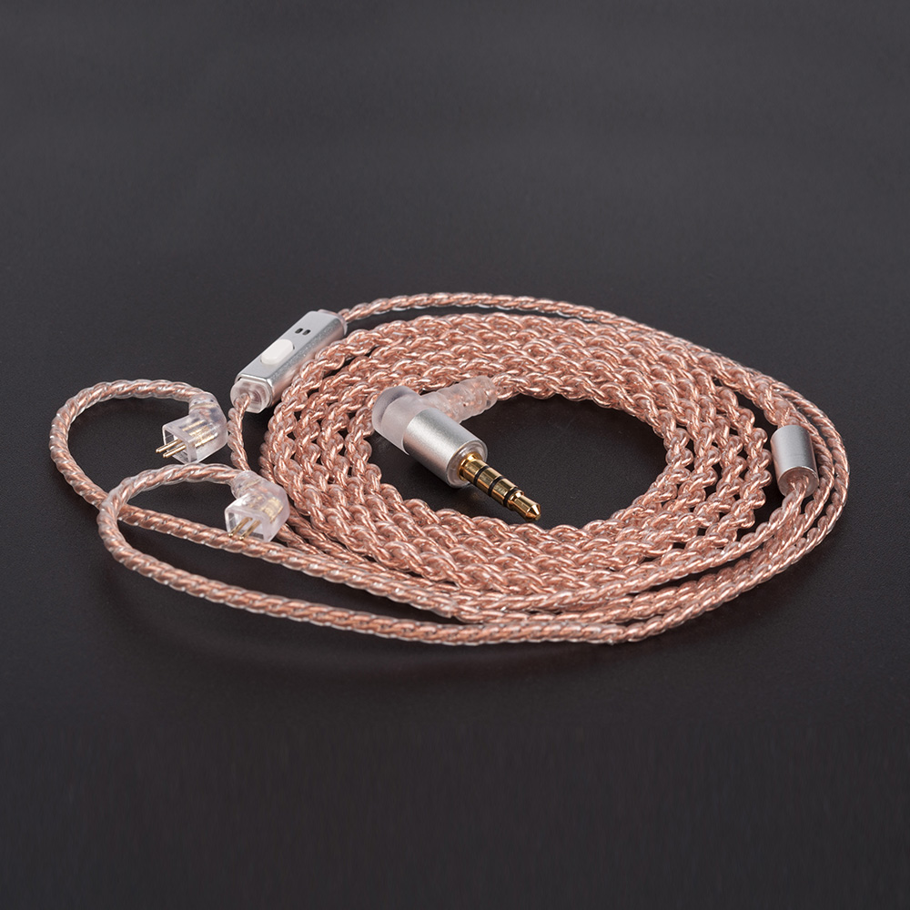 KBEAR 4 Core cuivre mise à niveau câble d'écouteurs 2PIN/QDC/MMCX/TFZ écouteurs connecteur pour KBEAR KB06 KZ ZSN PRO casque HIFI casque: IVOIRE