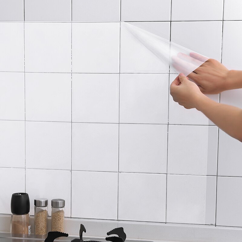 60CM * 90CM Öl nachweisen Wasserdichte Zauberstab Aufkleber Tapete Küche Schrank Backsplash Zauberstab transparent Selbst-Klebstoff Film
