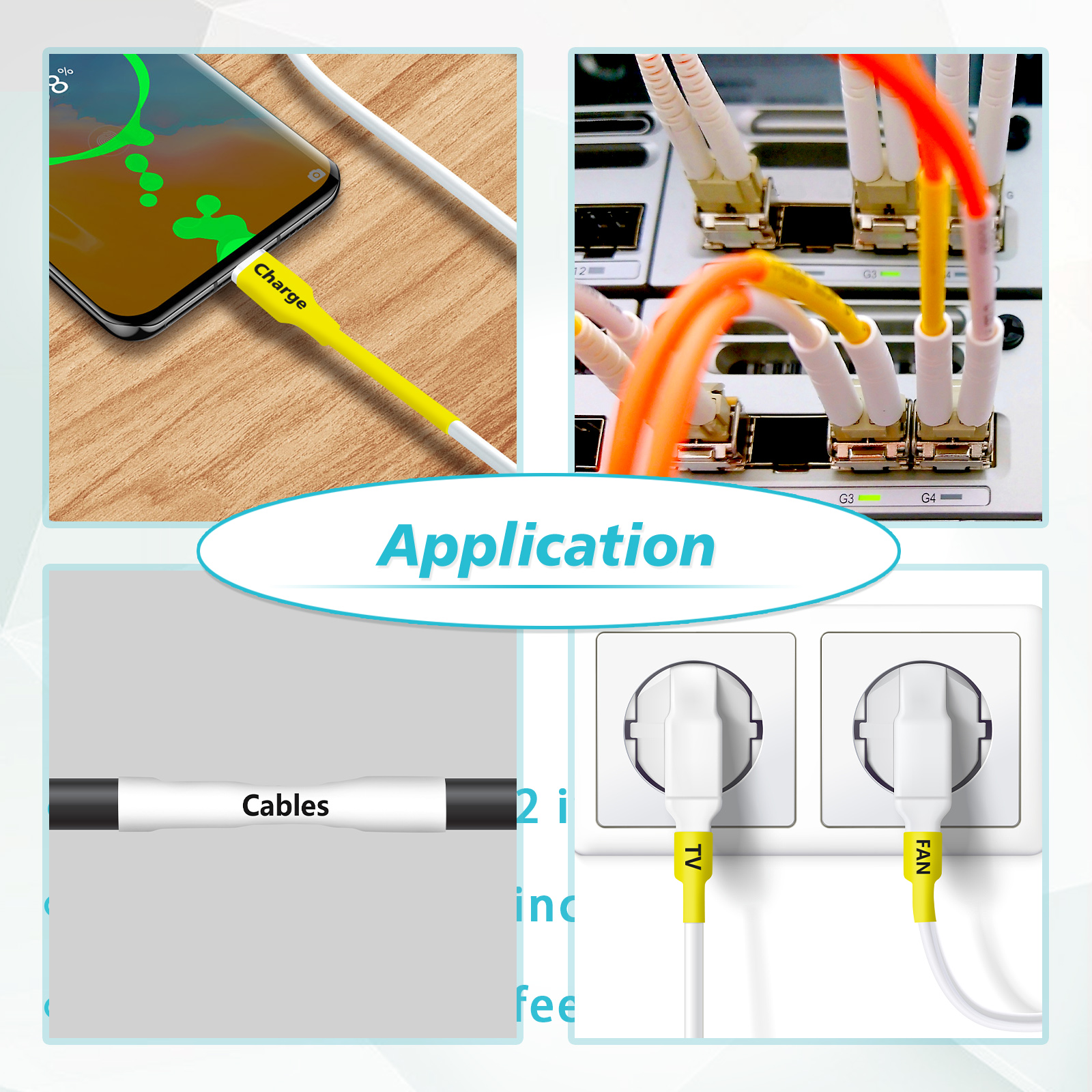 Ecowell LK-4WBA5/LK-4YBA5 Φ5mm/9mm Φ11mm/18mm Weiß Etikett Kompatibel für Epson KingJim SU5S SU5Y SU11S SU11Y Schrumpf Rohre