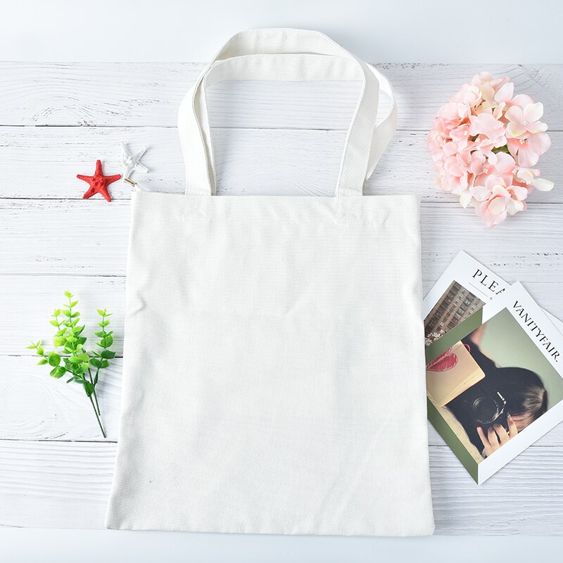 Mulheres brancas lona sacos de compras casual bolsa de ombro versátil verão férias praia pintura diy bolsa: White